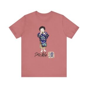Japanese Woodblock Style Pickle Eater Tee, Unisex T-Shirt, Graphic Kimono Shirt, Traditional Tee, English and Japanese Characters Shirt