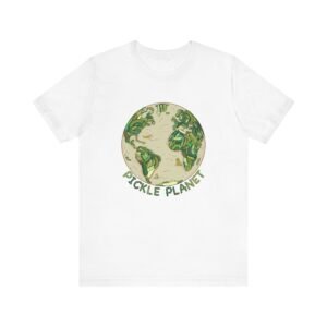 Pickle Planet Unisex Tee, Earth Made of Pickles Shirt, Funny Foodie T-Shirt, Vegan Humor Top, Novelty Graphic Tee